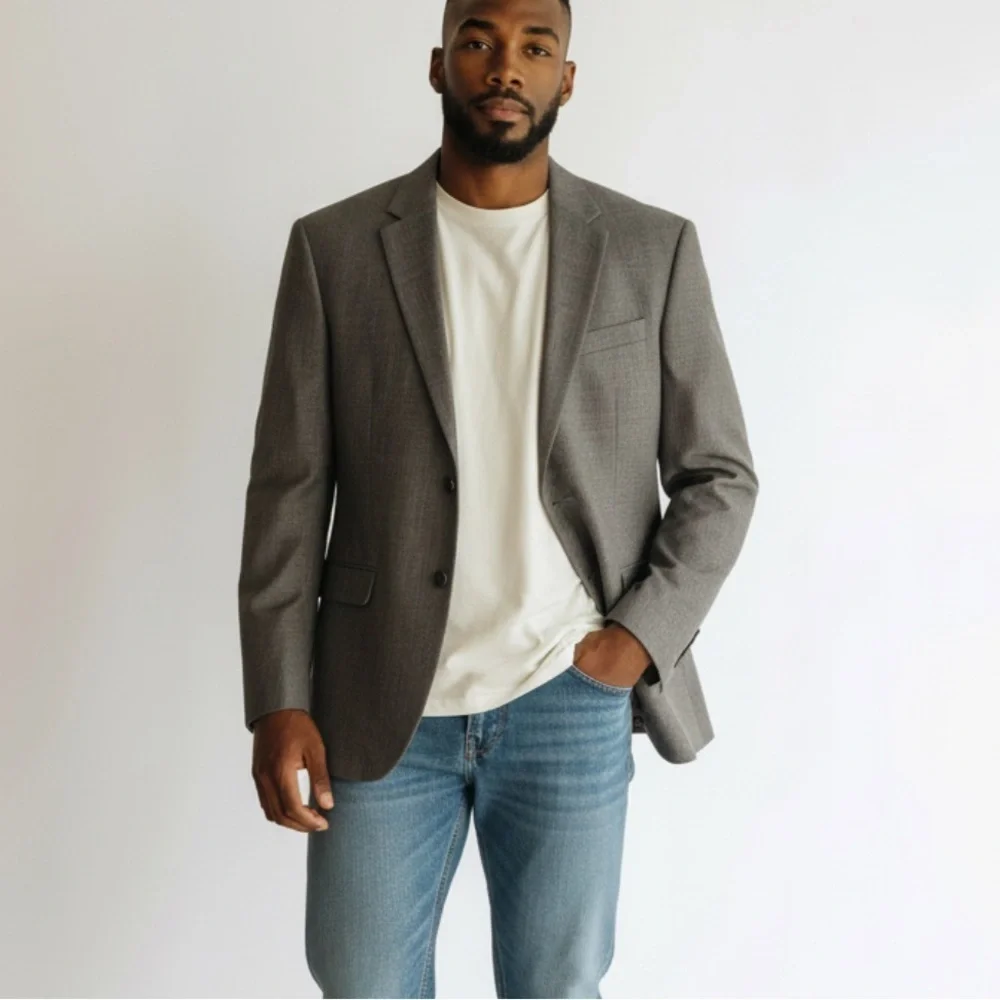 Ralph Lauren for Macy’s Men's size 40R Gray 2 button sport coat/ blazer